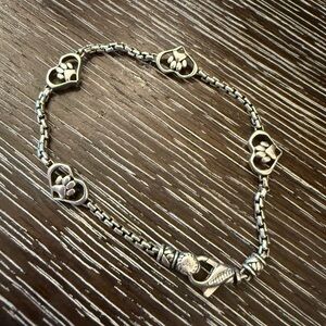 JAI by John Hardy Sterling Silver Paw Print Heart Bracelet